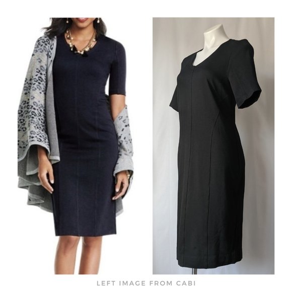 cabi ▪ black ponte classic claire sheath dress - Picture 1 of 14